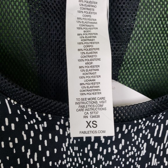 Fabletics Razor Mesh Back Workout Top Size XS - Picture 5 of 8